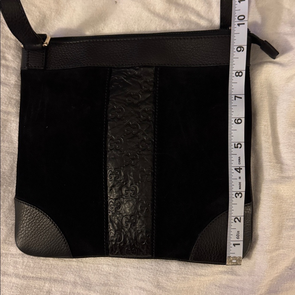 Gucci Black Suede & Leather Crossbody Bag - Picture 6 of 6